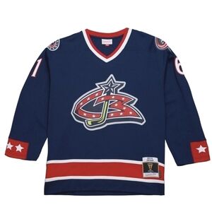 NWT Vintage KOHO Columbus Blue Jackets Embroidered Patches Men's Jersey Size 2XL